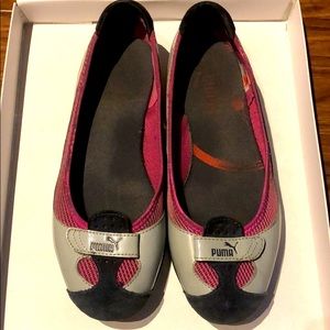 Puma patent gray/magenta/navy flats